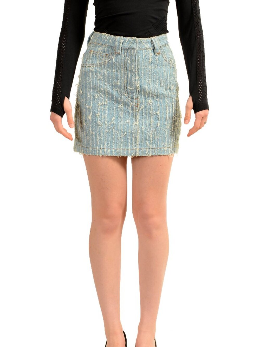 Scuderia Ferrari Women's Light Blue Denim Mini Skirt US 25 IT 39